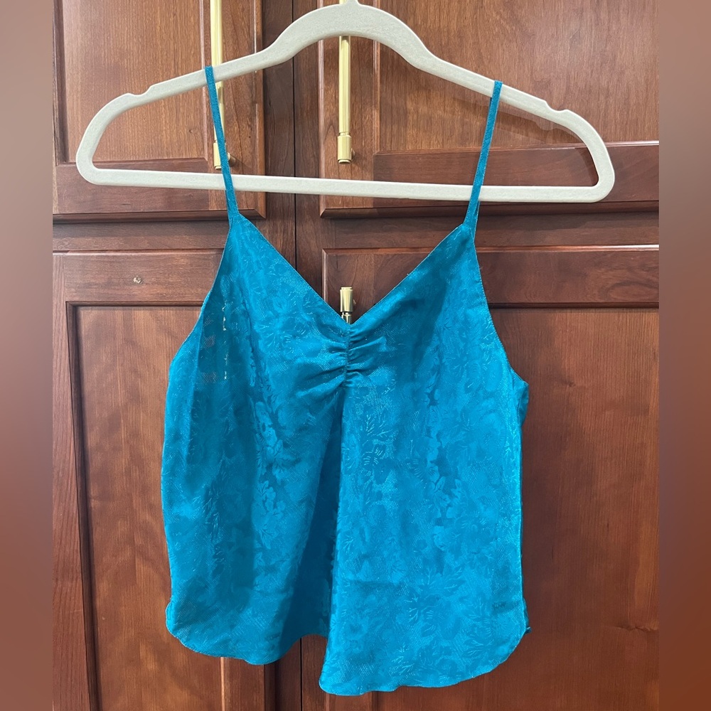 Vintage Gold Label Victoria’s Secret Teal Lace Cami Top